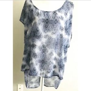 Torrid Womens 2 2X Chiffon Sheer Shirt Top Blouse